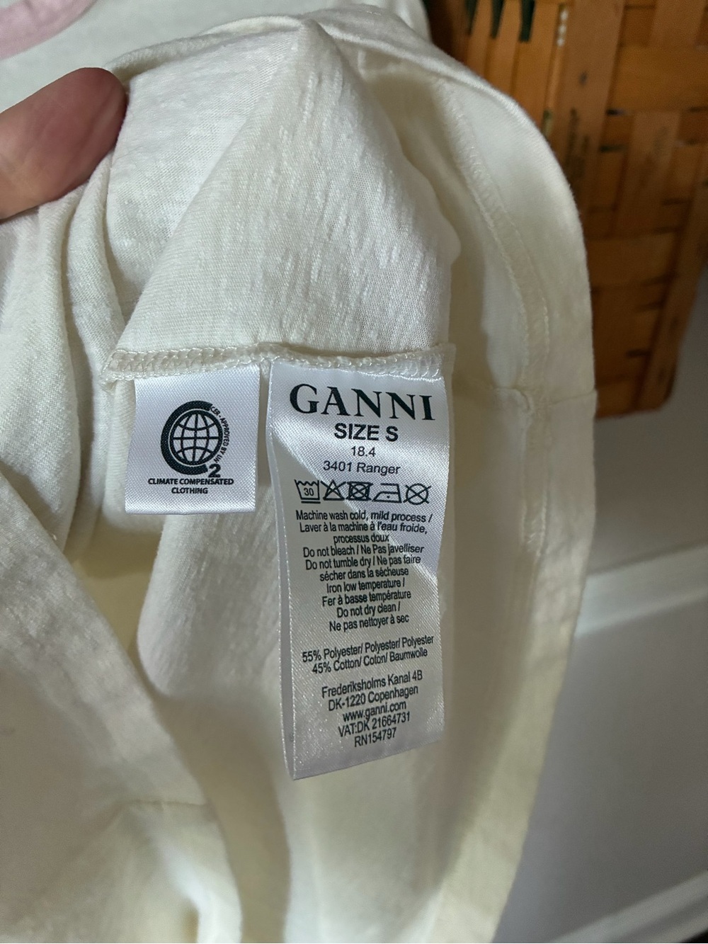 GANNI Boss Lady Graphic Ringer T-Shirt Cream Pink Cactus Small - Picture 4 of 6
